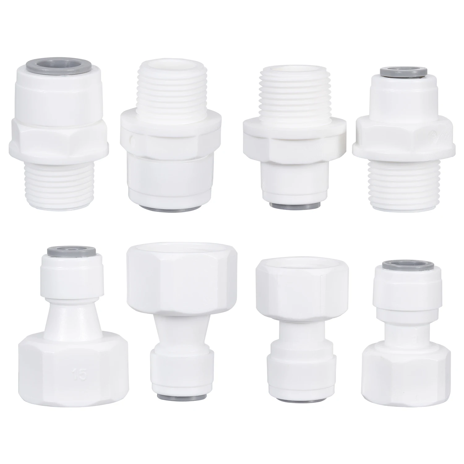 10Pcs Straight RO Water Fitting Male Female Thread 1/4 3/8 Coupling Hose Pipe Connector Water Filter Reverse Osmosis Parts