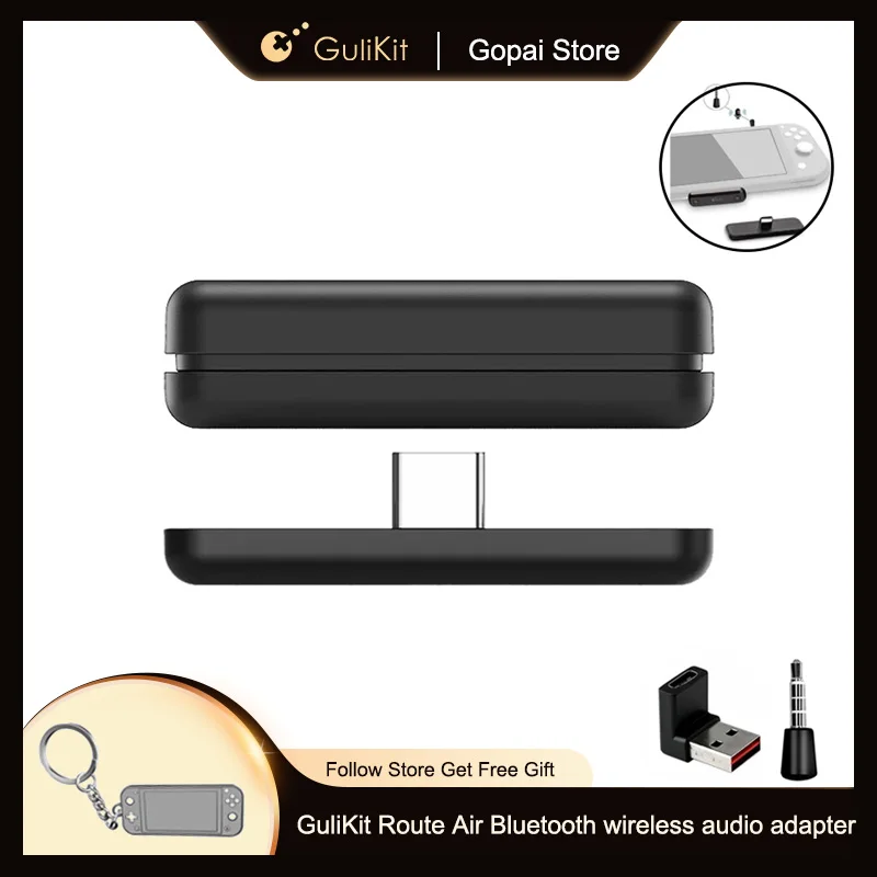 Gulikit-transmissor de Áudio Bluetooth Route Air Pro tipo c Microfone para Nintendo Switch Switch Lite Ps4 Ps5 pc