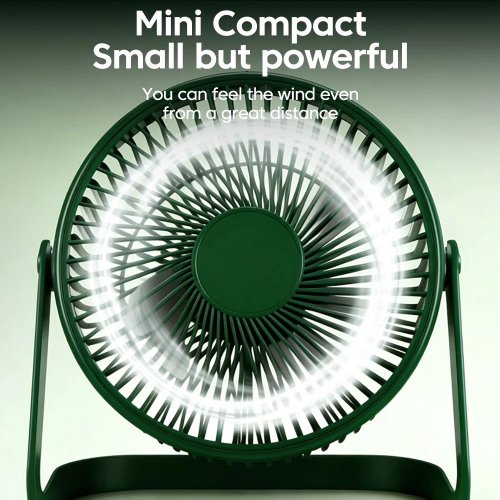 Compact 360° Adjustable USB Desk Fan