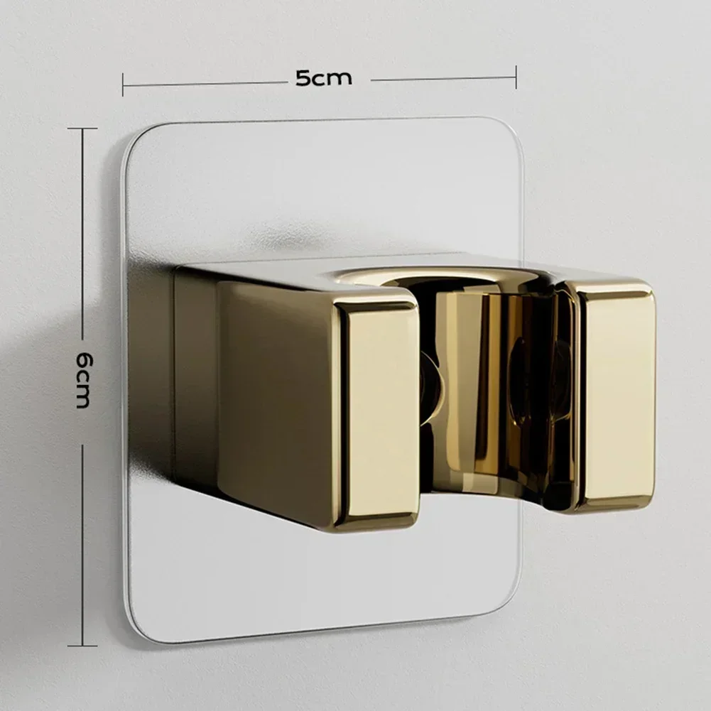 Adjustable Shower Holder Polished Handheld Shower Head Holder Punch-Free Bathroom Wall Mount Bracket Fixing Accessories