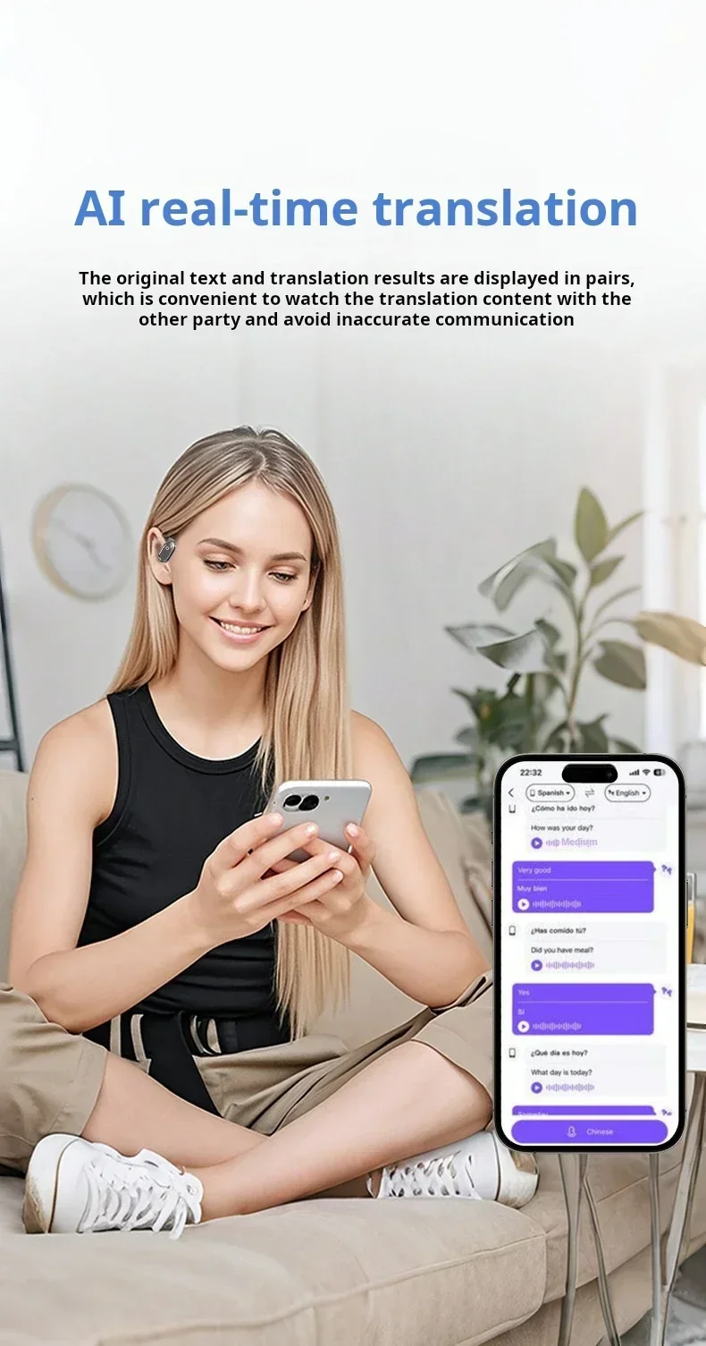 Bluetooth Wireless Earbuds With Real Time Translation For Xiaomi_voghion.com