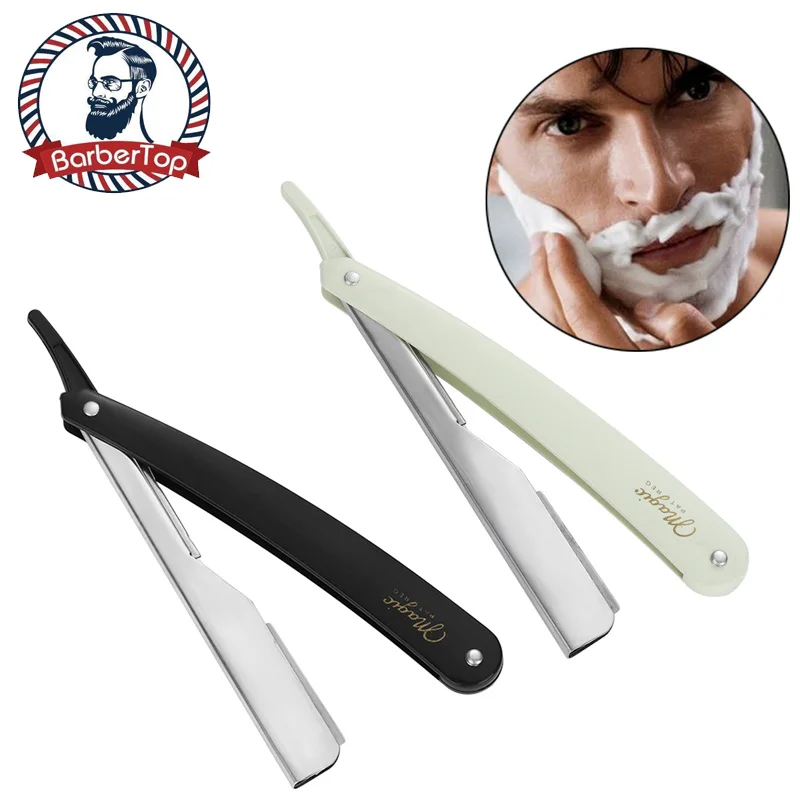 Professional Manual Shaver Straight Edge Stainless Steel Sharp Barber ...
