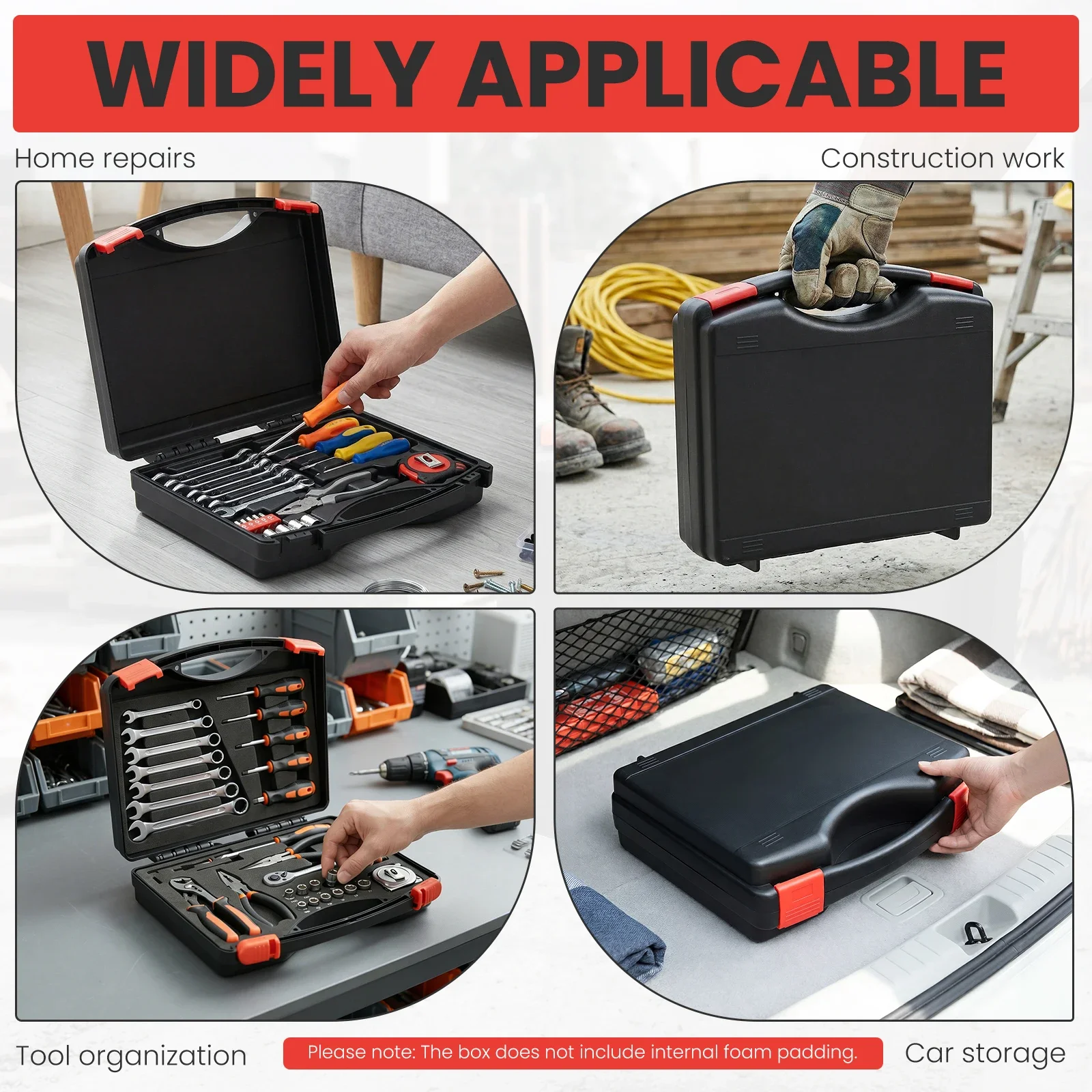 Compact Shatterproof Tool Storage Case with Dual Latch System