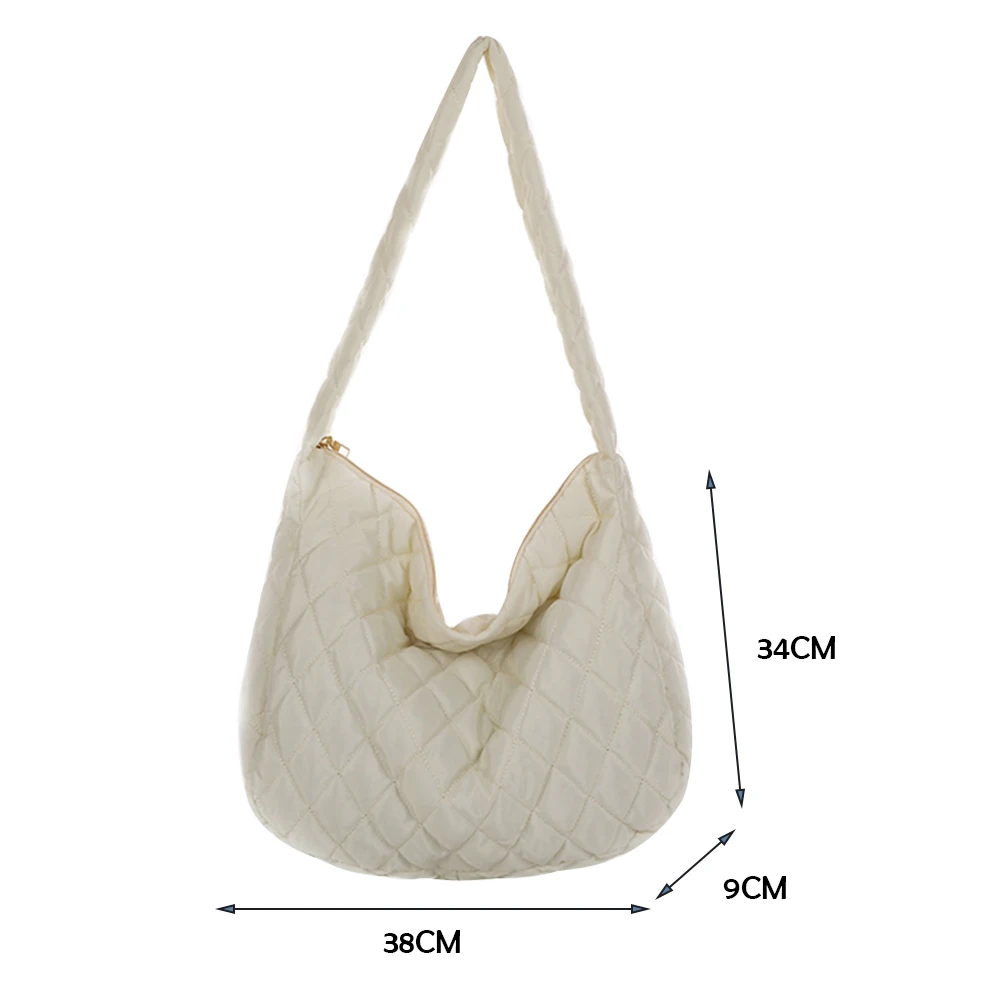 Women's Shoulder Bag Folds Rhombus Embroidery Thread Underarm Bag