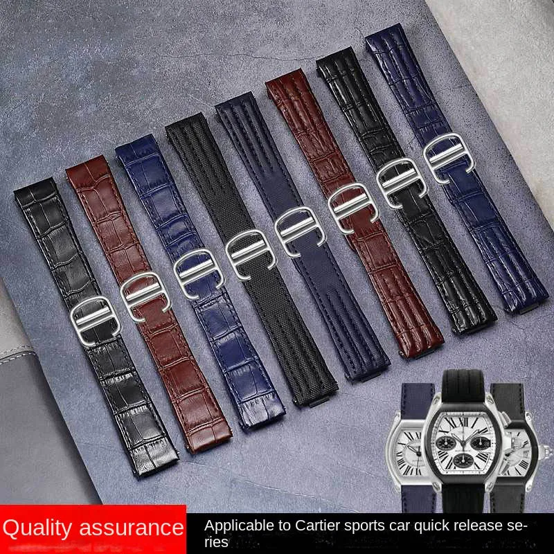 Cinturino Per Orologio In Pelle Con Interfaccia A Sgancio Rapido Per Cartier Roadster W6206018 W6206017 Cinturino In Nylon Da Uomo Speciale Da 19Mm