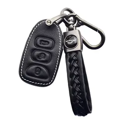 Premium Leather Car Key Case - Smart Remote Control Protection Cover (1 Case - 1 Keychain)