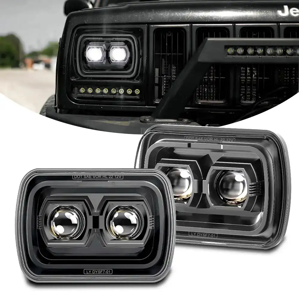 Fari A Led 5X7 ''Pollici Per Jeep Wrangler Yj Cherokee Xj Comanche Mj Chevy Toyota Tacoma Truck 12 24V 7X6 Faro Rettangolare