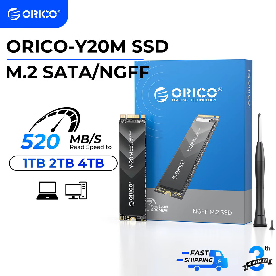 ORICO SATA III SSD 2.5” Internal Solid State Drive 3D NAND 512GB 1TB 2TB 4TB UP to 550MB/s for Upgrade PC Laptop Desktops Y20