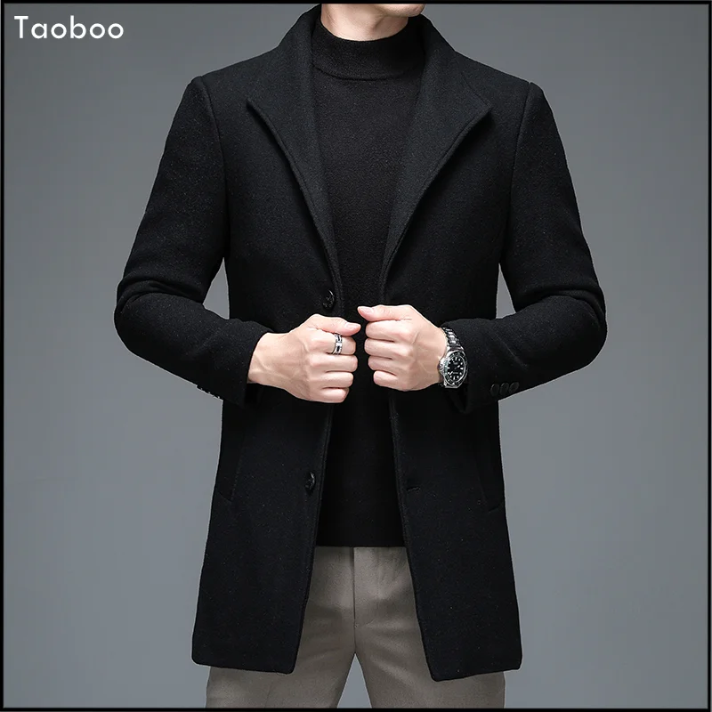 2022 New Male Business Casual Luxury Coats Top Grade Woolen Elegant