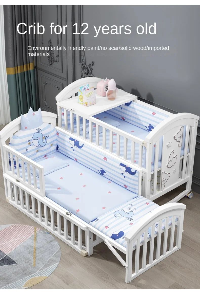 Co Sleeper Crib Attached To Baby Combined Bed Bespoke Double And