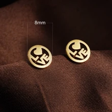  2022 New Flower Animal Cross Simple Mini Stainless Steel Earrings for Women Teens Girls Titanium Stud Earrings Piercing Jewelry 