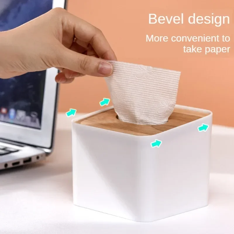Square Paper Holder with Thick Material Anti Deform Moisture Proof Dust Proof Hotel Restaurant Canteen Bank Organization Box 4