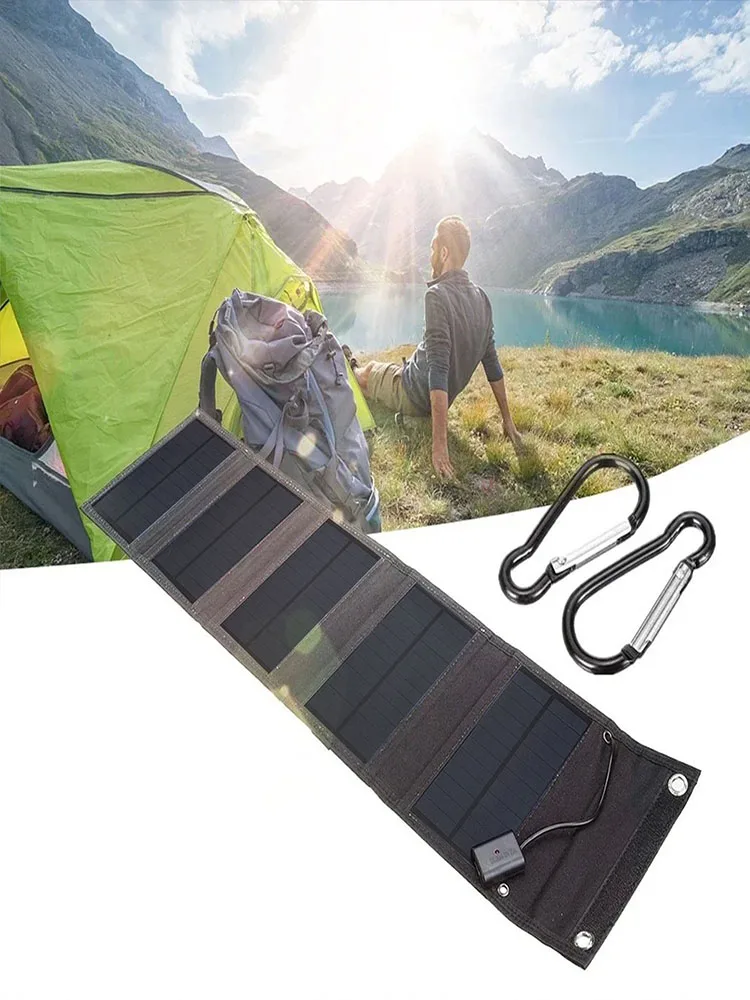 Outdoor waterproof portable 25W solar panel portable 5V folding multi-occasion use suitable for travel