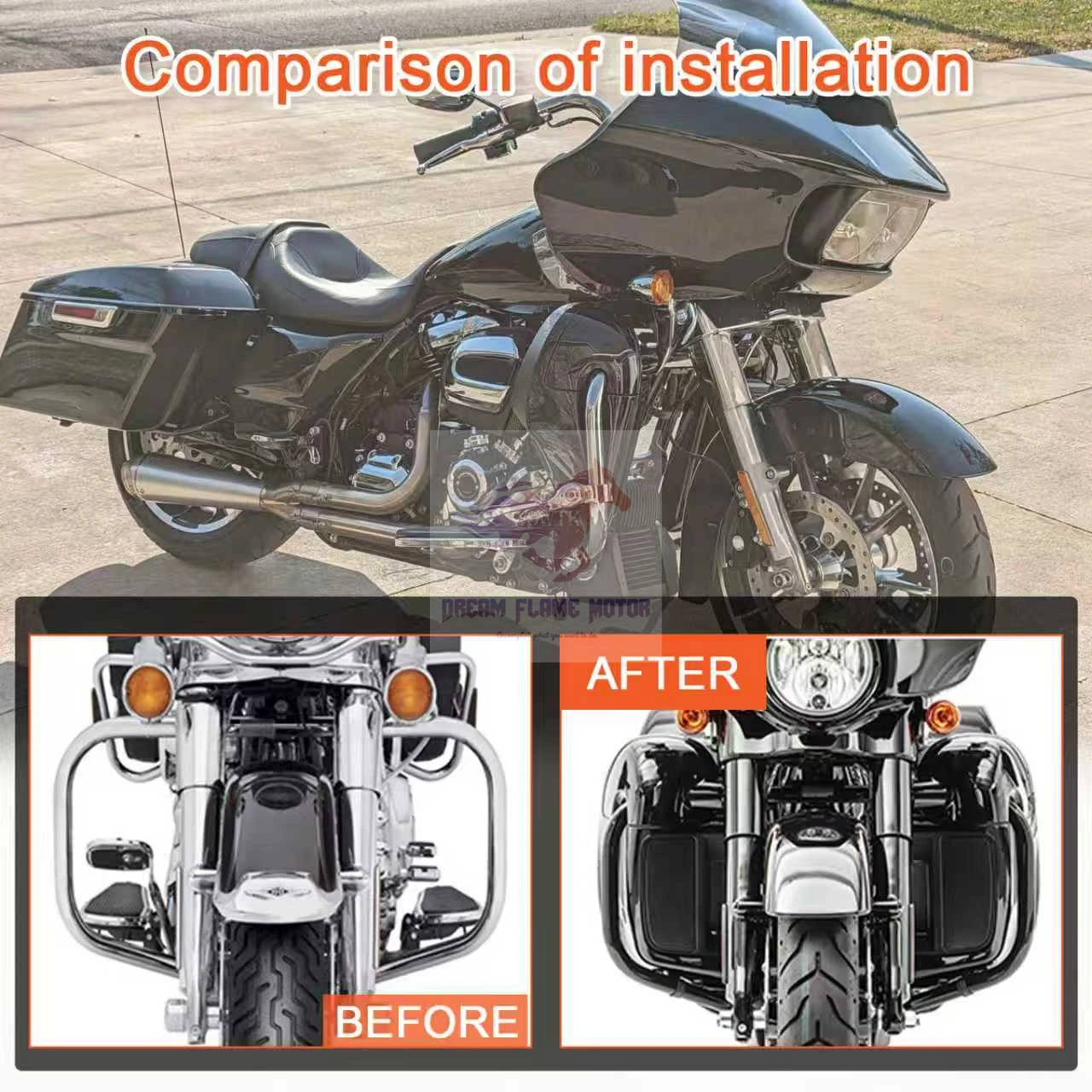 ABS Lower Vented Leg Fairings Motorcycles Glove Box For Harley Touring CVO Road King Electra Glide Street Glide FLRT 83-13 14-UP