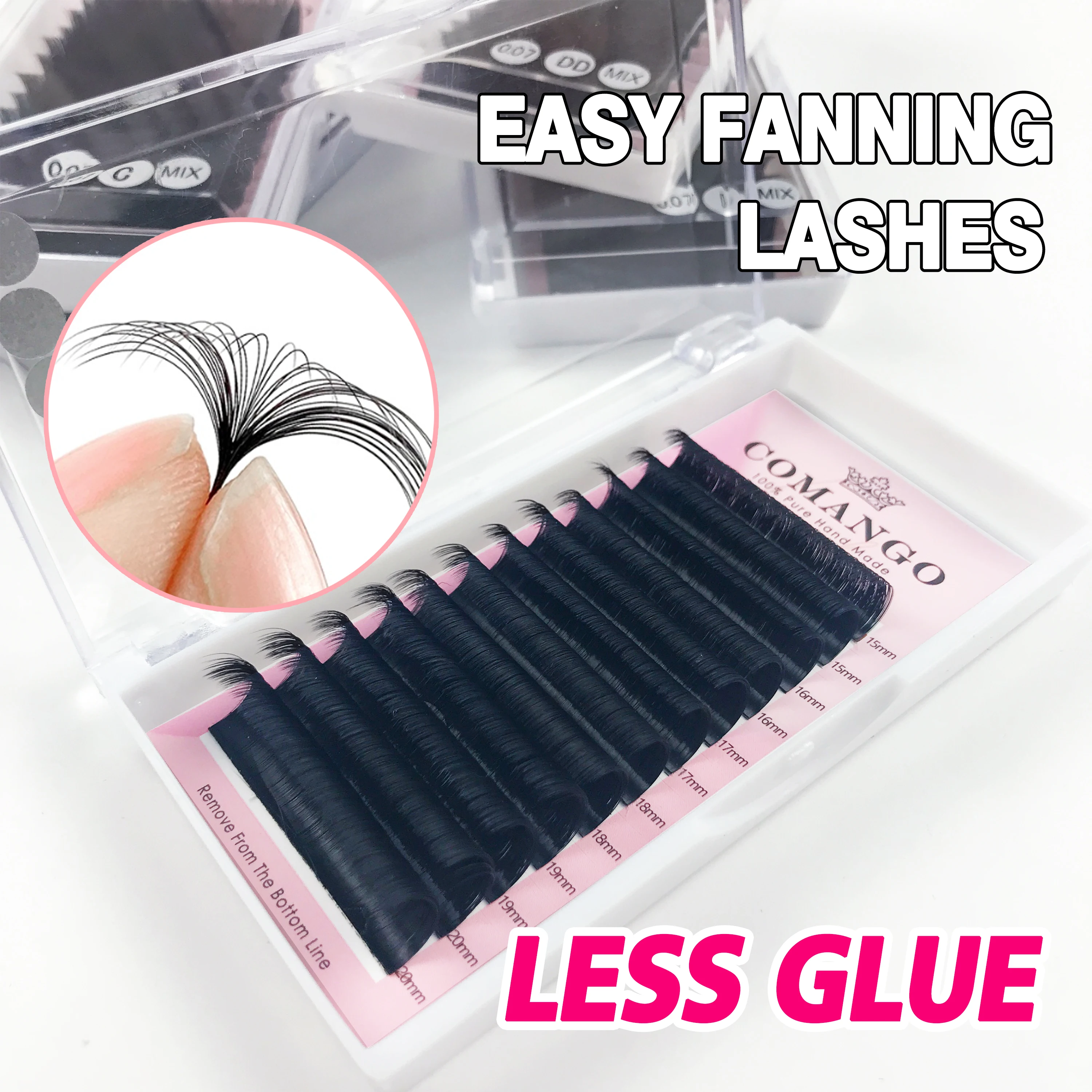 0.03mm Cashmere Easy Fanning Eyelash Extensions 8~25 MM Fast Fanning Lashes Self Blooming Volume Fans Auto Fan Cilios aguud wispy auto fan easy fanning volume lashes easy fan cashmere eyelash extensions rapid bloom premium auto fans lashes cilios