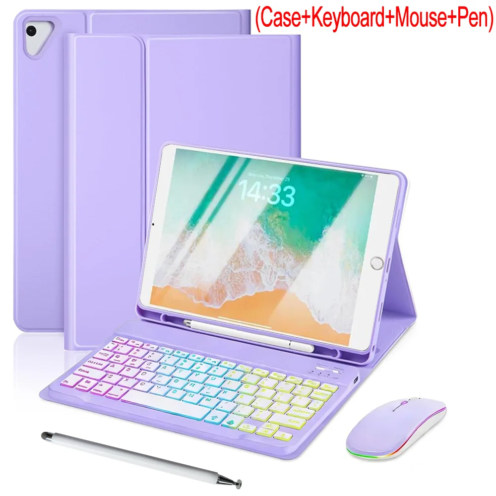 Wireless Detachable Keyboard Case with Mouse and Stylus