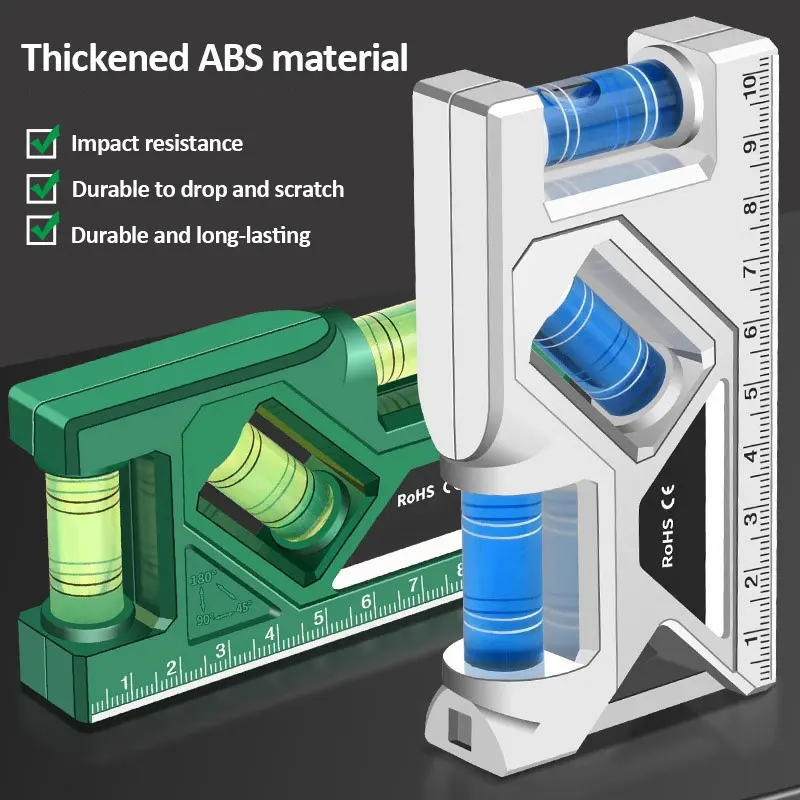 Portable Magnetic Pocket Level Gauge Mini Protractor with Metric Ruler Woodworking Level Gauge Horizontal & Vertical Measure