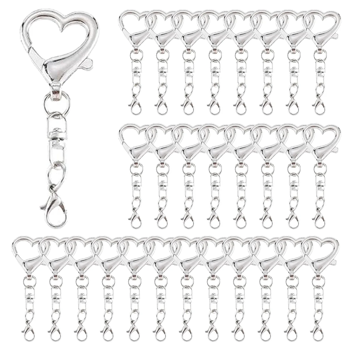 10/20/40 Stück herzförmige Schlüsselanhänger aus Metall für Schlüsselanhänger, Handtaschen, Accessoires, Näharbeiten, Bastelarbeiten, Schlüsselbänder und DIY-Projekte, Geschenke