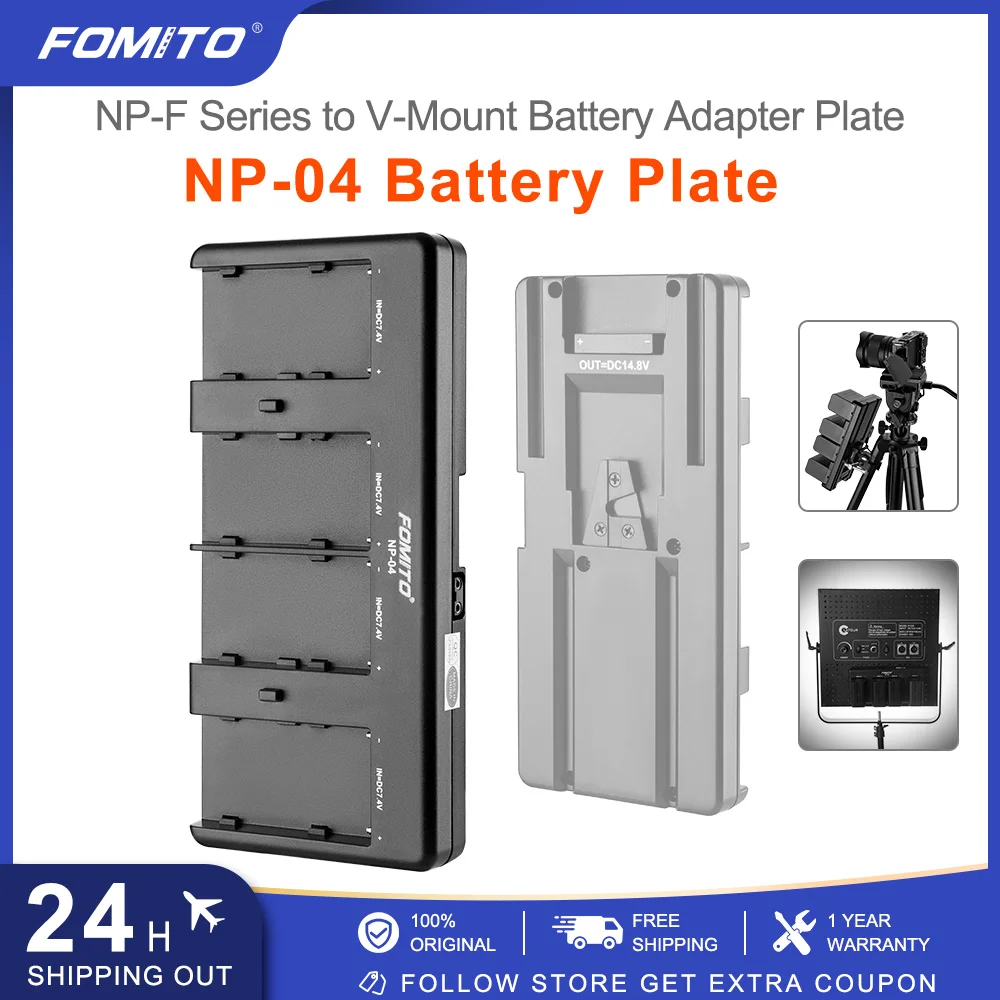 FOMITO NP-F Battery Adapter Plate V Mount Plate Battery Buckle Power Supply System for Sony NP-F Charger