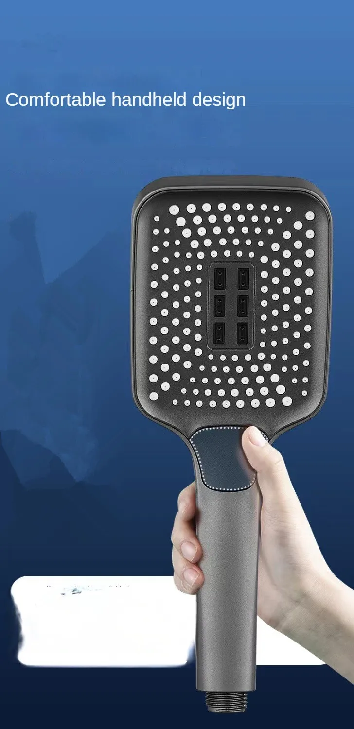 Description Picture 4 of itemBathroom 3 Modes Adjustable Handheld Large Panel of Spray Nozzle High Pressure Rainfall Shower Heads with Holder Hose Set