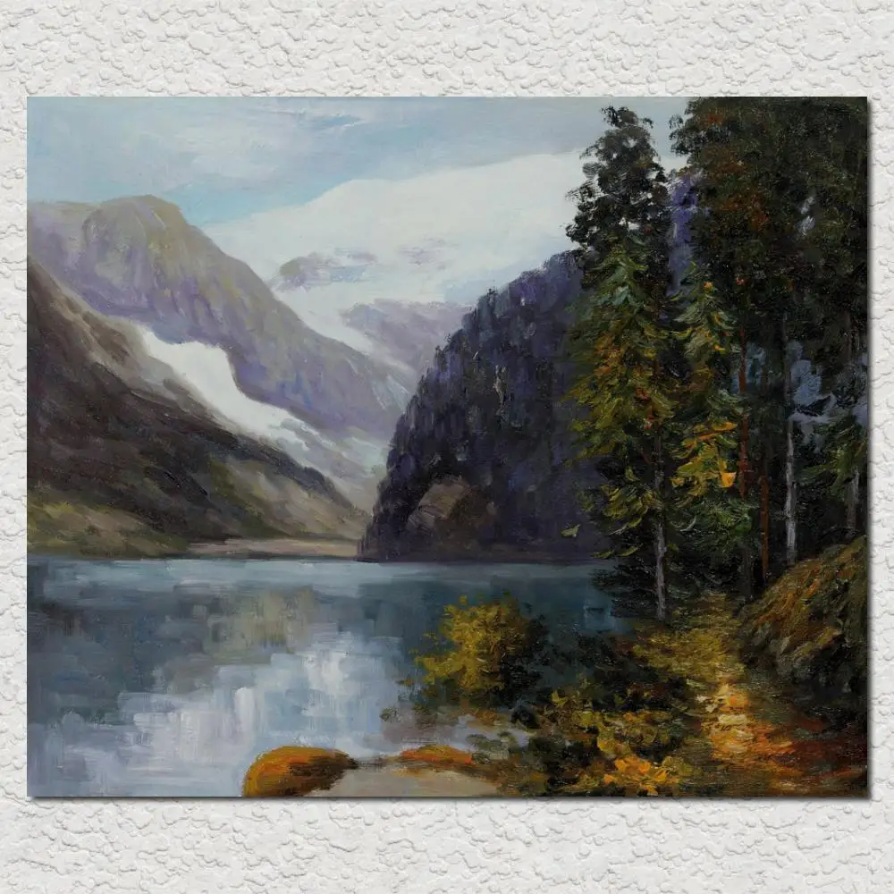 

Landcape Oil Painting Lake Louise British Columbia Edward Henry Potthast High Quality Hand Painted Canvas Art Home Decor