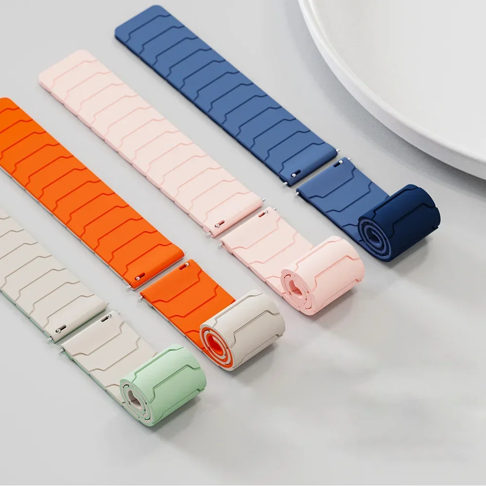 Magnetic Silicone Loop Strap - Versatile 22mm/20mm Band