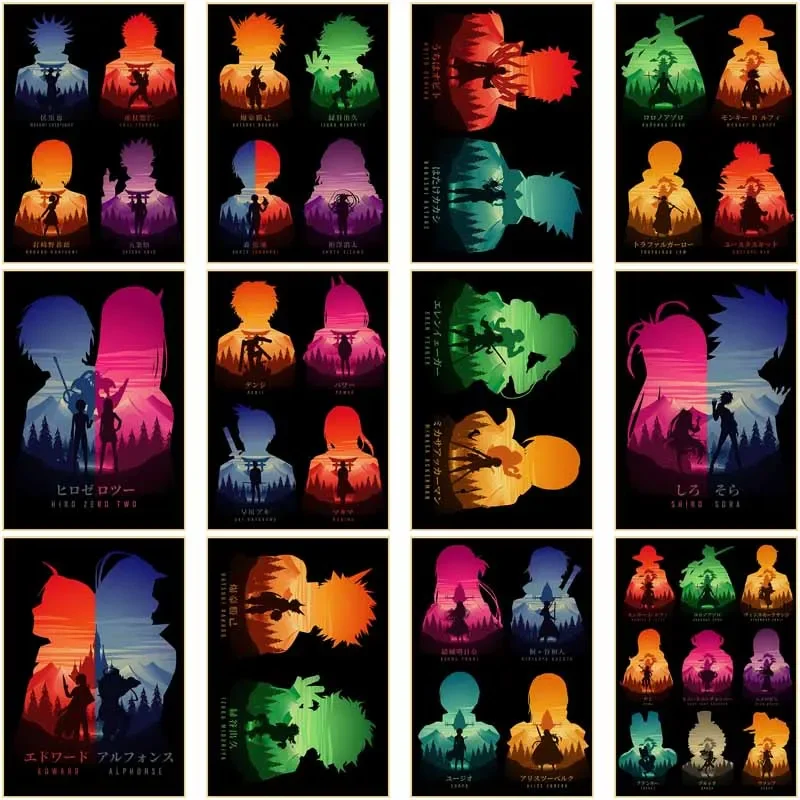 

Minimalist Anime Posters and Prints, Decorative Wall Art, Painting, Aesthetic Room Decor, Interior Mural
