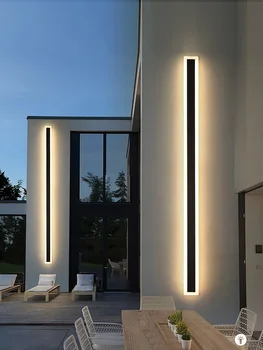 Lampade da parete moderne a LED a striscia lunga per esterni impermeabili IP65 Lampada da parete in alluminio Portico da giardino Sconce Lights 110V 220V wallwasher 1