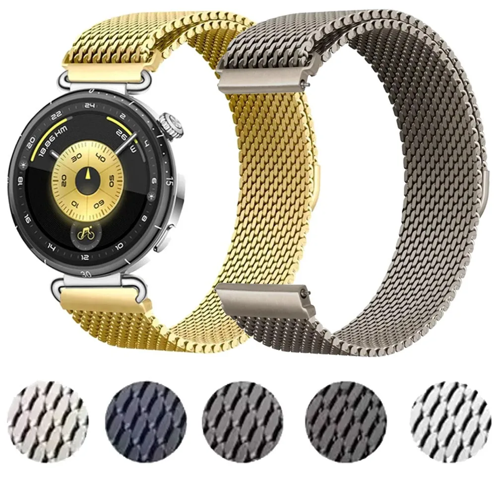 18mm Milanese Magnetic Steel Mesh Metal Watch Strap Bracelet, Silver