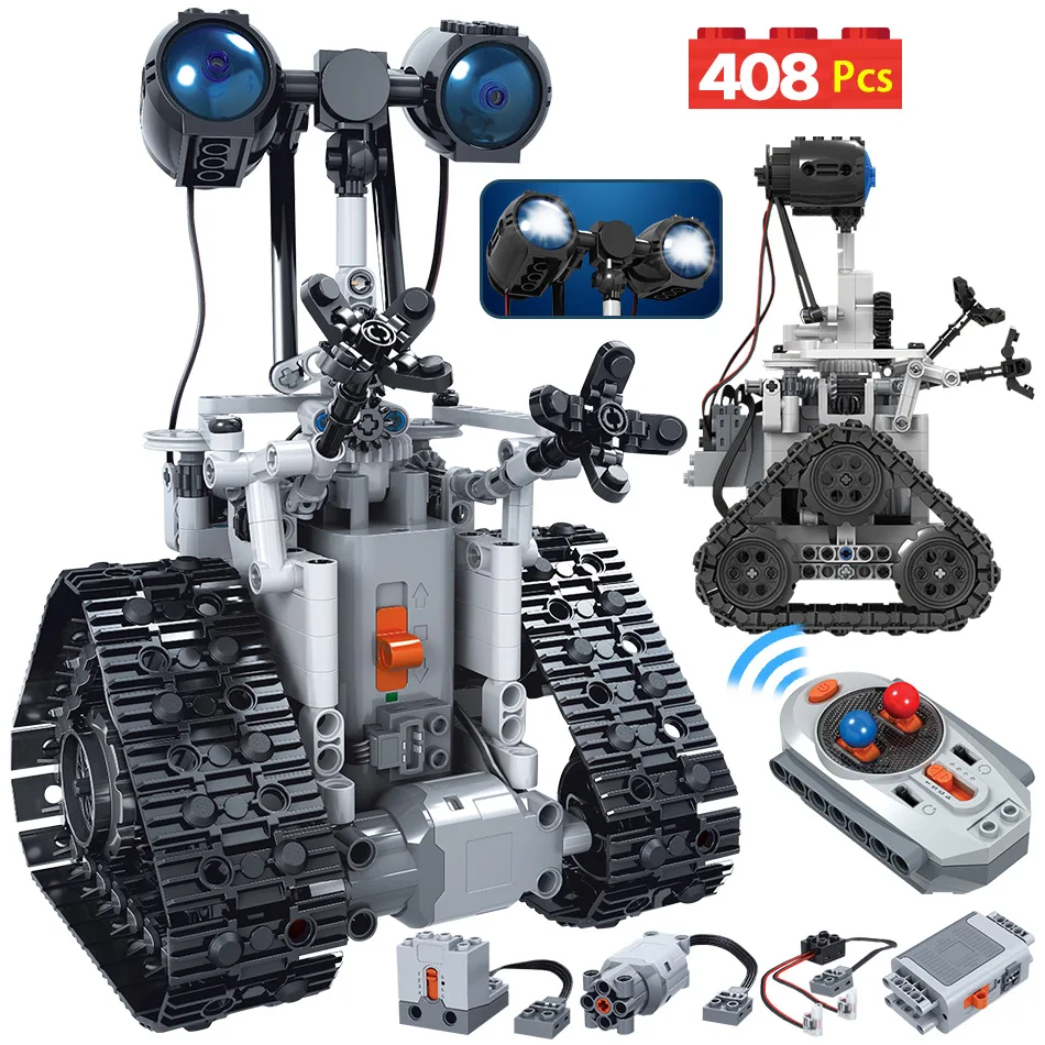 

408PCS City Creative High-tech RC Robot Electric Building Blocks Remote Control Intelligent Robot Tank Bricks Toys For Children