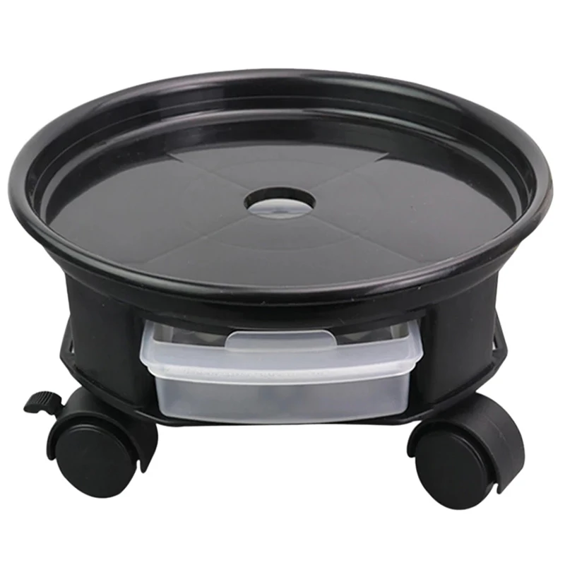 

Round Flower Pot Trays Removable Universal Bottom Wheel Foundation Plant Flower Pot Base With Storage Drawer