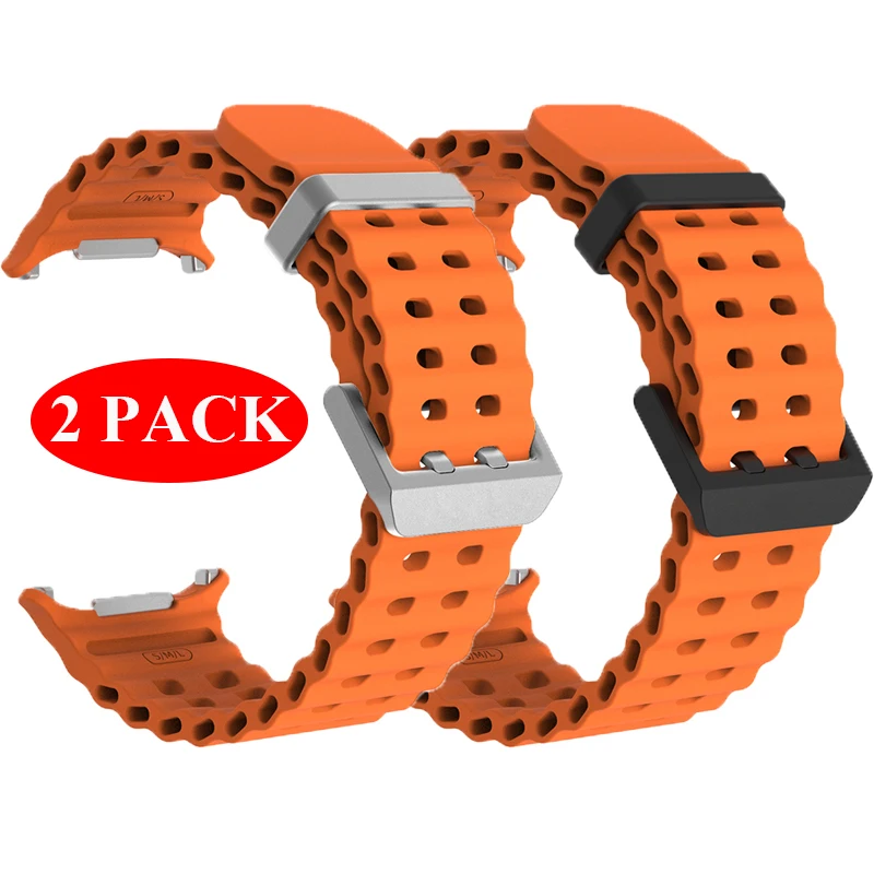 Dual Pack Sports Silicone Marine Band Strap - Premium Accessories