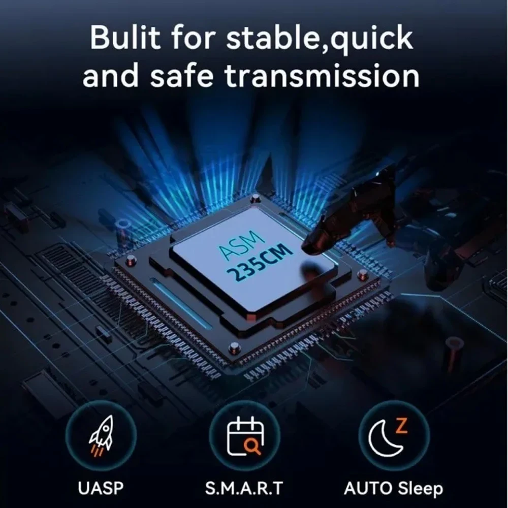 마이워 2.5인치 SATA HDD/SSD 케이스 타입-C 포트 10Gbps 알루미늄 외장 하드 드라이브 박스 (SSD 디스크 HDD 인클로저, UASP 지원)
