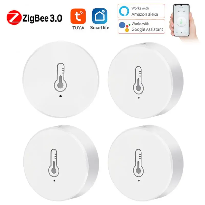 Tuya ZigBee Smart Temperature And Humidity Sensor Battery Powered Smart Life Smart Home Security Works With Alexa Google Home