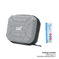 JJC Water Resistant Hard Shell Lens Filter Carrying Case with 10 Pockets (Light Grey)