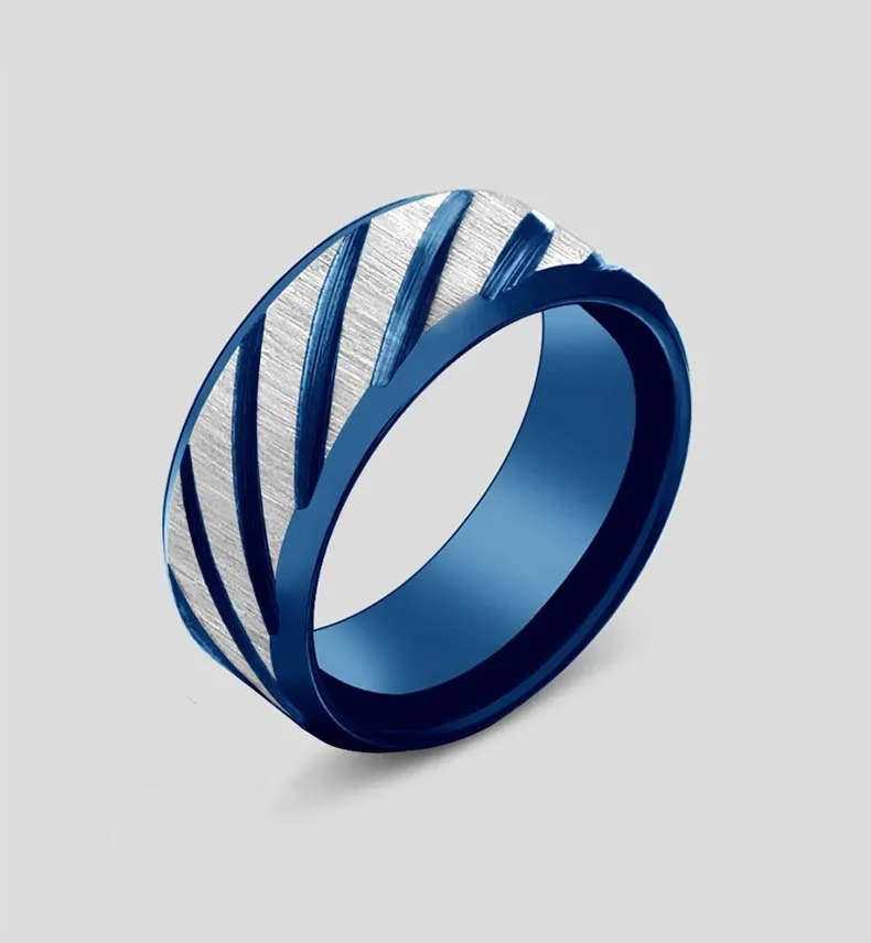 Men Rings Stainless Steel Oblique Line Finger Rings Anniversary Couple Jewelry finger rings fashion rings fashion ring couple rings stainless steel rings metal rings