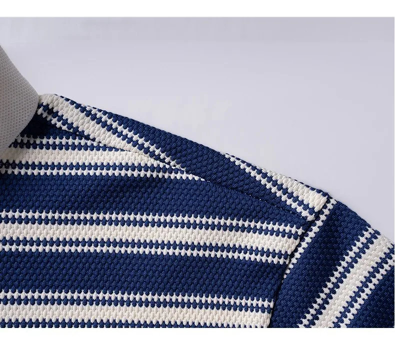 Light luxury striped color blocked short sleeve polo shirt men fashion luxury brand exquisite embroidery summer casual T-shirt 18 Sc962458fb6e048dd81df3089500e2dc96