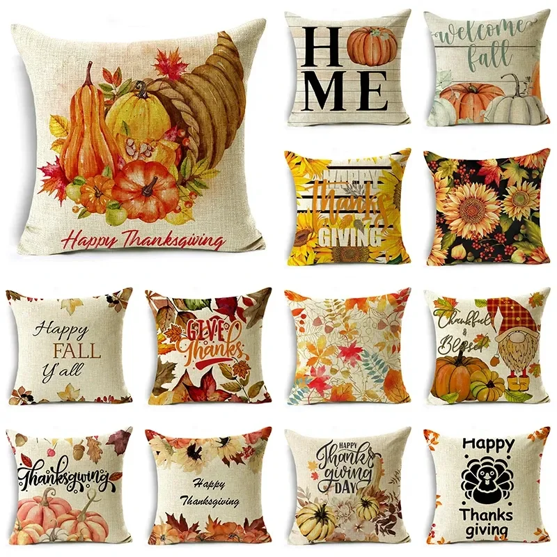 

Floral Alphabet Cushion Cover Hotel Decoration 45x45cm Pumpkin Sunflower Pillow Cover Halloween Pillow Cover New Year DF1195