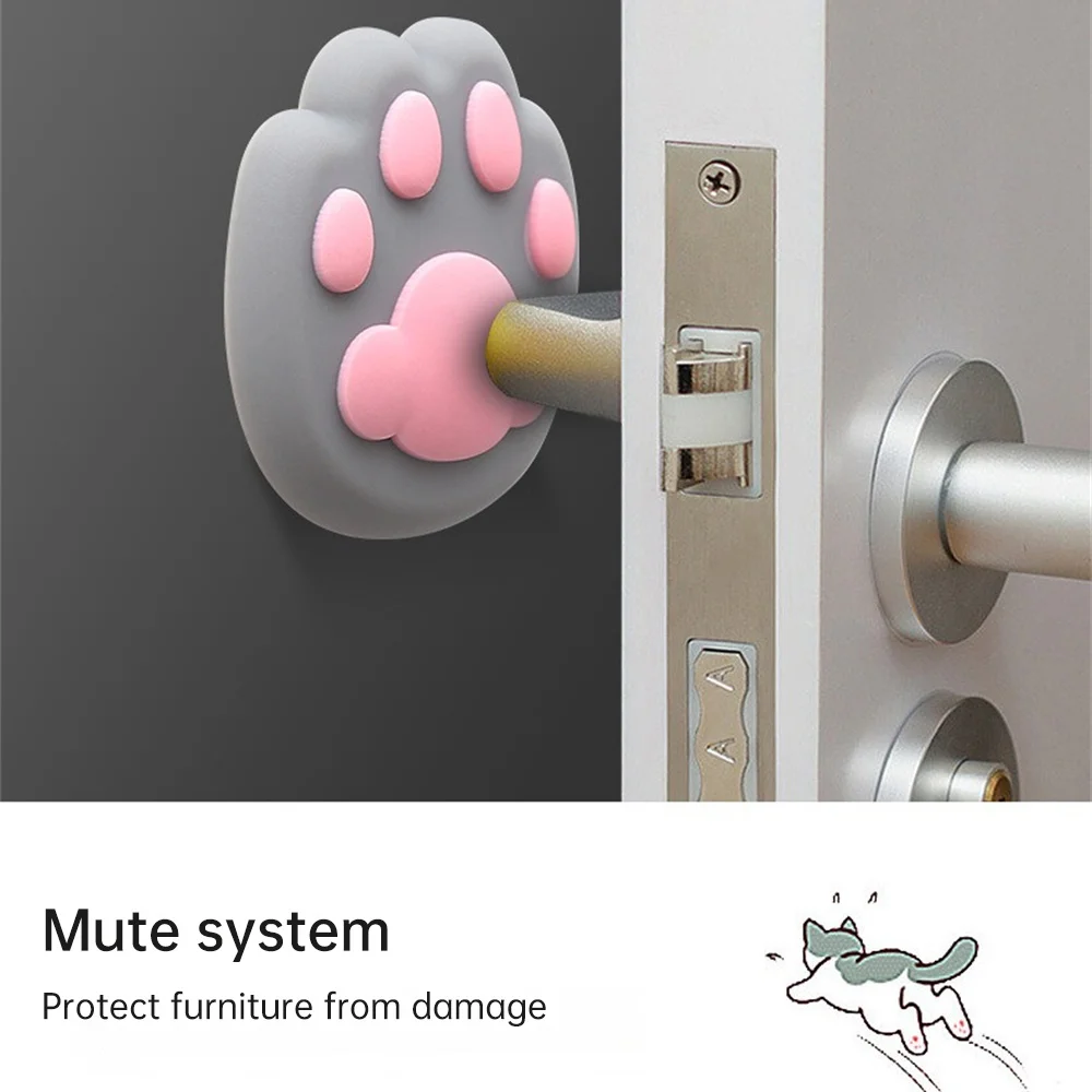 Silicone Anti-collision Pad Cat Claws Three-d Three-dimensional Anti-collision Door Hardware And Locks Cute Cat Paw Crash Pad