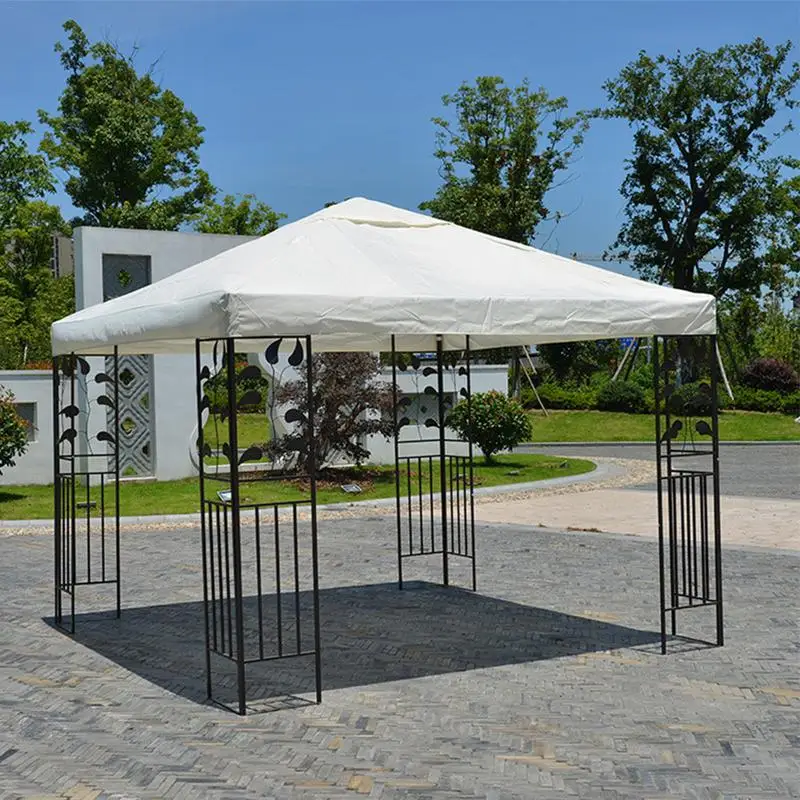 Canopy Replacement Top Cover – 300x300cm (118x118in) Waterproof 420D Oxford Fabric, White, For Outdoor Gazebo, Garden, Patio Sunshade-418409
