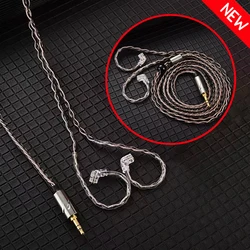 Premium Wired Earphone Cable with 3.5mm Jack and QDC 0.75mm Connector (Brown NO MIC (New))