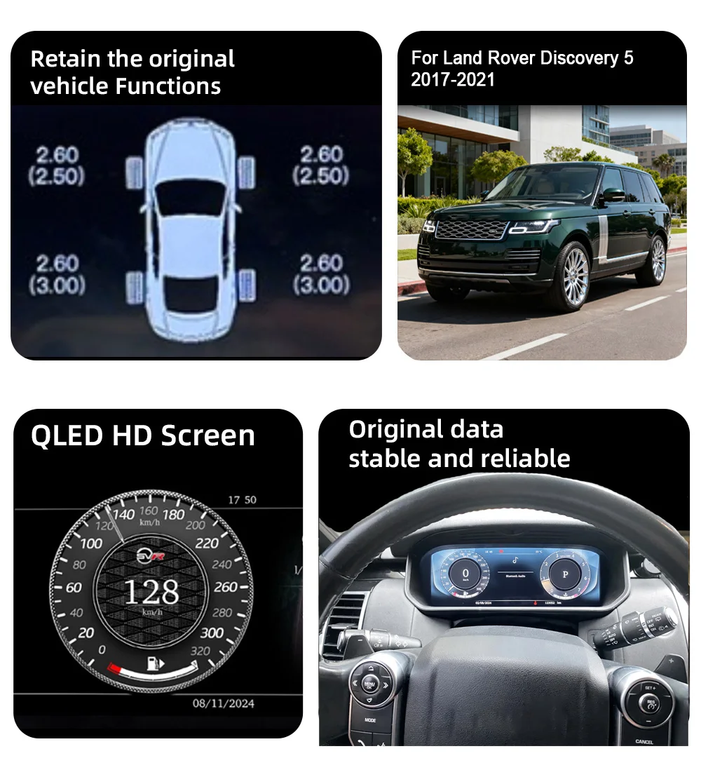 Digital Instrument Cluster For Land Rover Discovery 5 2017-2021 Carplay Speedome