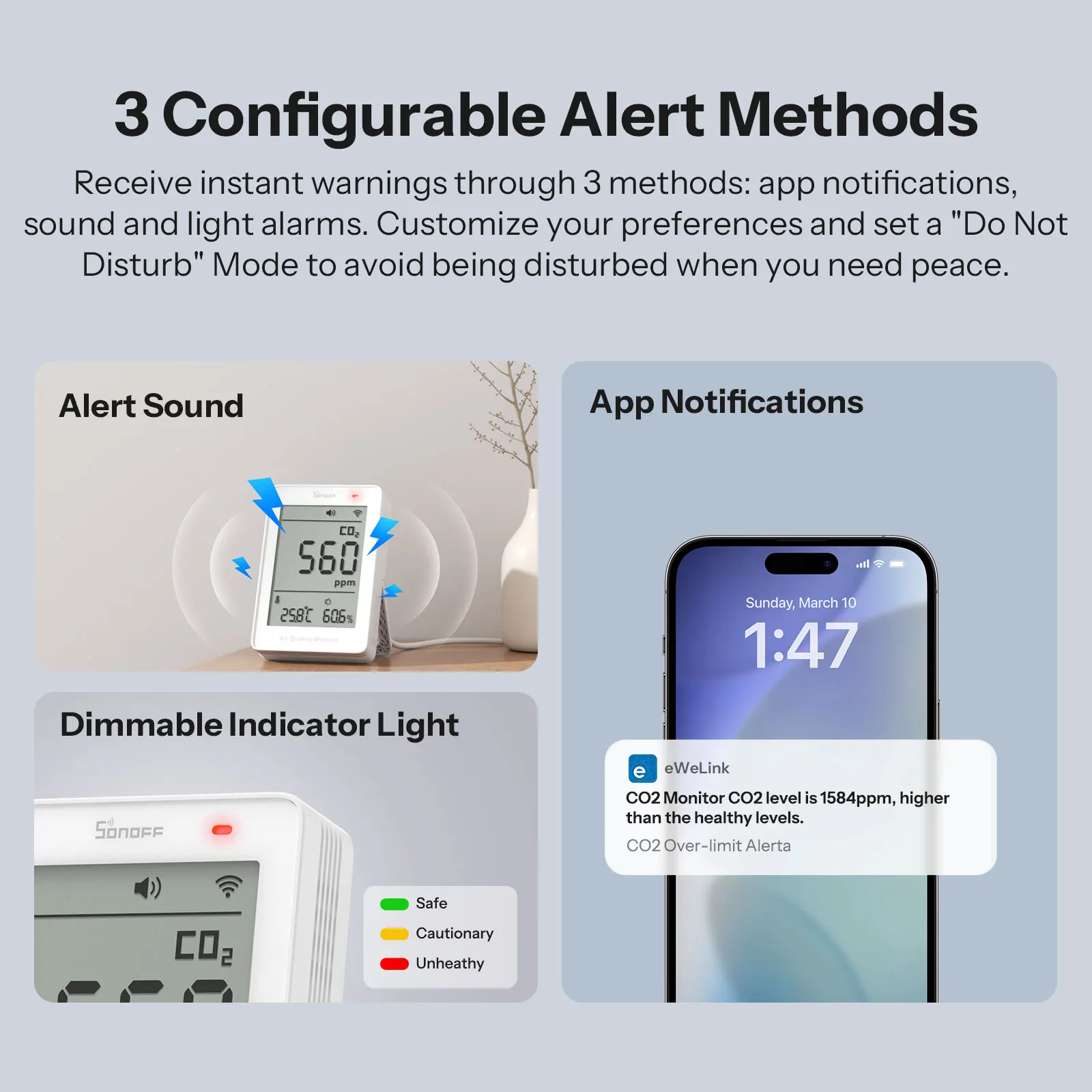 SONOFF SAWF-08P AirGuard CO2 Matter over Wi-Fi Air Quality Monitor thumbnail 7