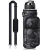32 oz Water Bottle with Sleeve - BPA Free Leakproof 1L Water Bottle with Straw & Strap & Holder Carrier Bag for Kids Women Men 2