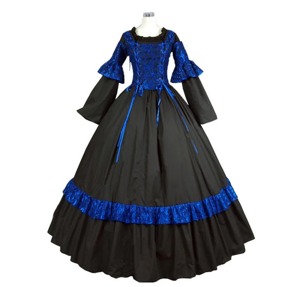 

Victorian Gothic Costume Medieval Renaissance Queen Cosplay Princess Ball Gown Dress Petticoat Women's Halloween Cosplay Costume