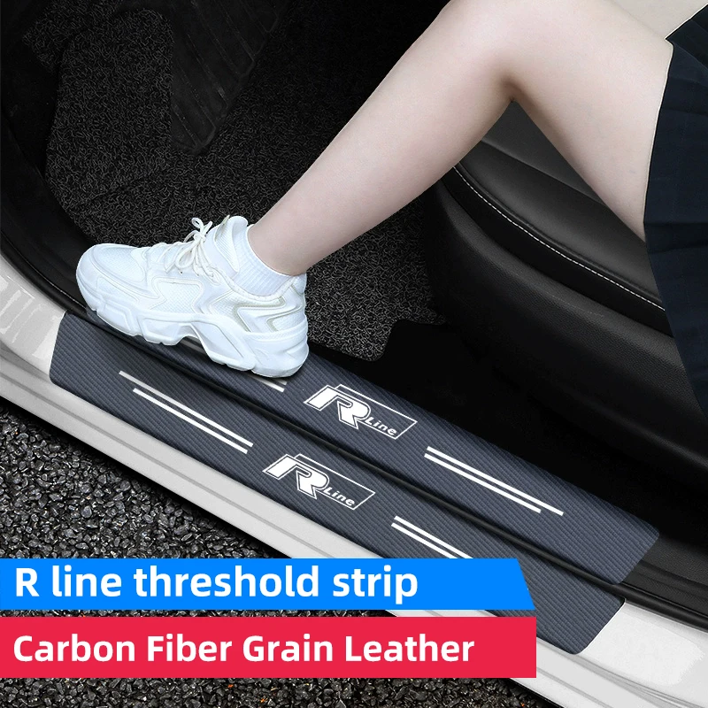 

Для VW Volkswagen Rline T-ROC TROC Golf GTI полоса на порог автомобильной двери из углеродного волокна текстурированная кожаная полоса на порог БАГАЖНИКА АВТОМОБИЛЯ