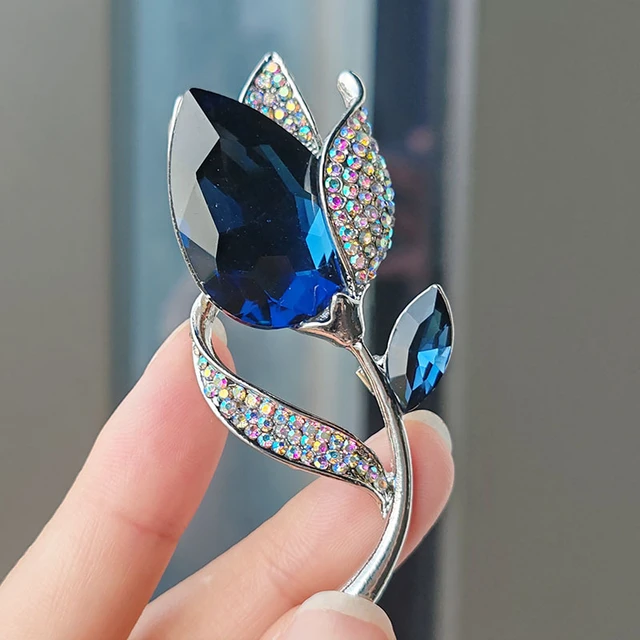 New Creative Luxury Flower Rhinestone Pins Brooches For Women