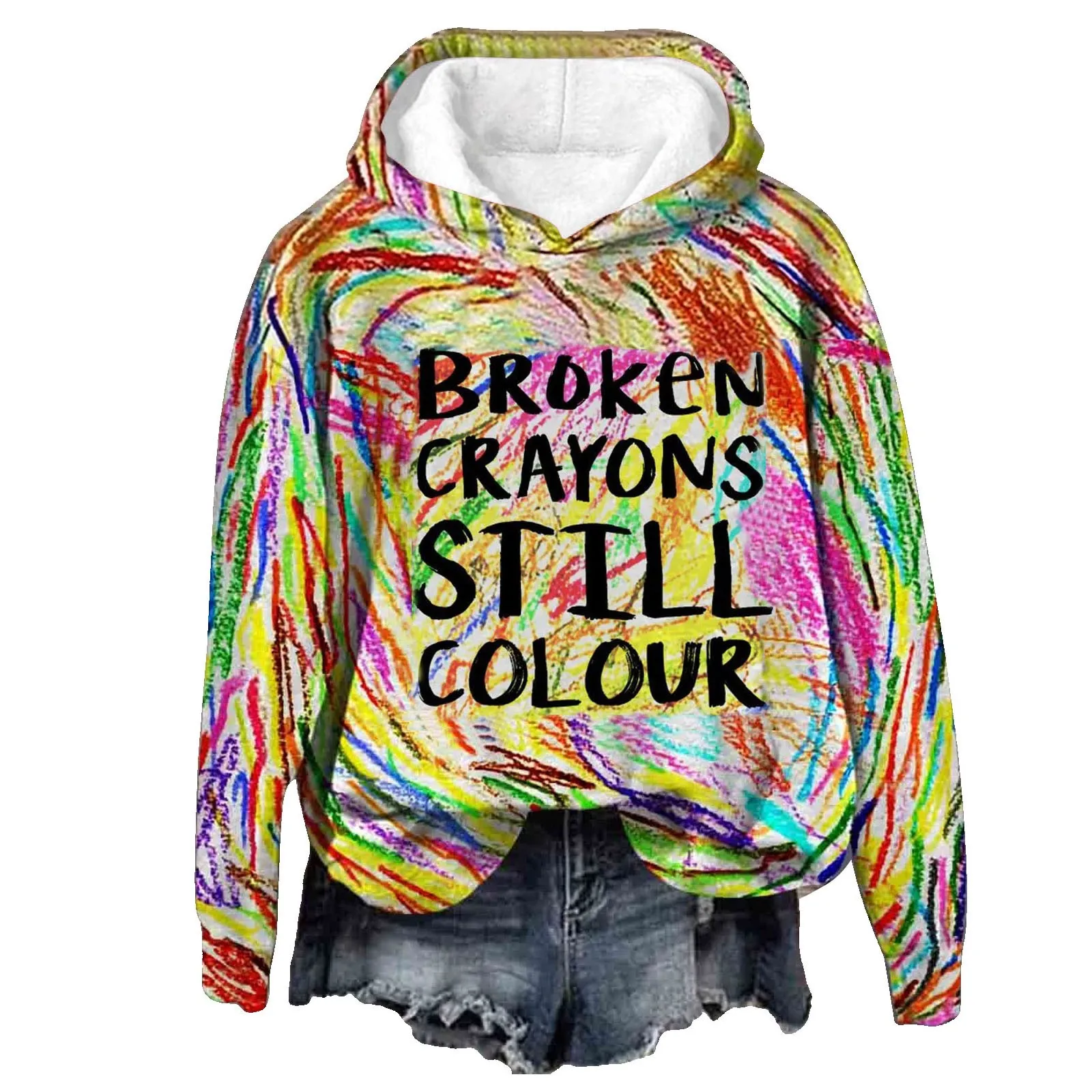 

Женская толстовка с длинным рукавом, с капюшоном и надписью