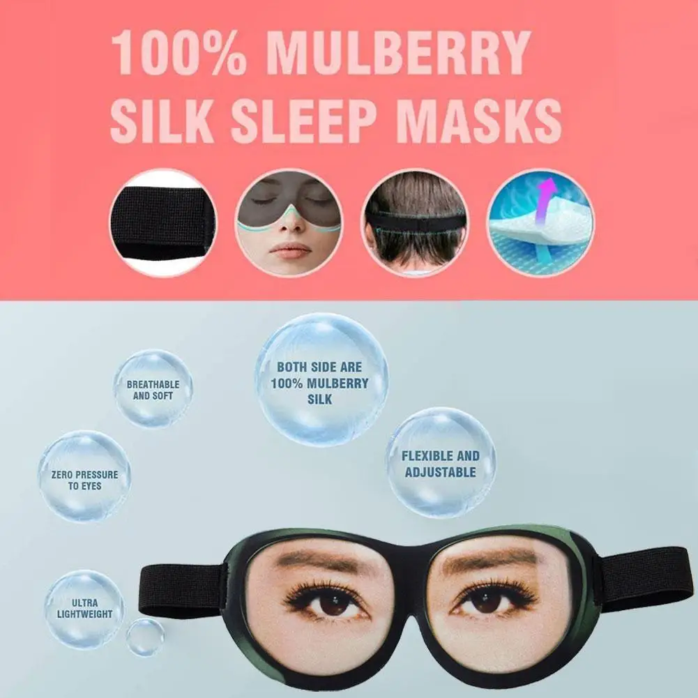 

3D Creative Soft Memory Foam Blindfold Blackout Sleep Mask Eyeglasses Improve Pattern Sleeping Eye Tool Aid Mask Eyes Sleep Q7C4