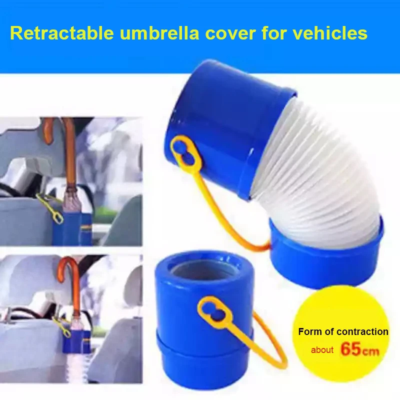 Retractable Wet Umbrella Holder Portable Umbrella Bucket Collapsible Holder Indoor Storage Organizer for Car Household